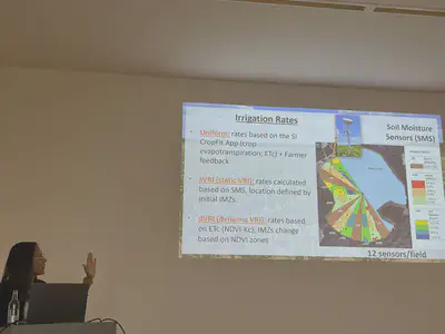 Variable-rate irrigation strategies and soil-moisture-sensor networks under center-pivot systems in Georgia.